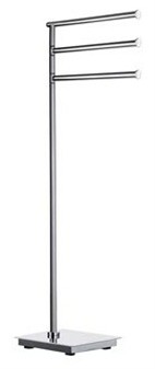 SMEDBO OUTLINE LITE POLISHED STAINLESS STEEL BATHROOM FREE STANDING TRIPLE SWING ARM TOWEL RAIL, FK604